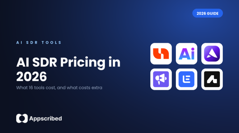 AI SDR pricing in 2026: what 16 tools cost, an Appscribed guide