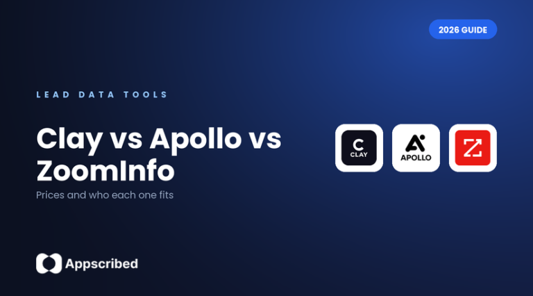 Clay vs Apollo vs ZoomInfo compared for startups - Appscribed 2026 guide
